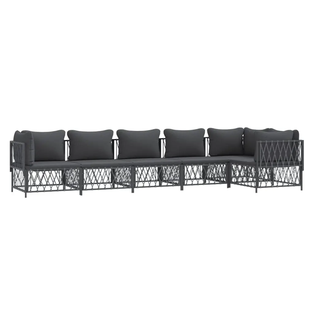 Modular Garden Lounge Set 6 Piece Outdoor Furniture Anthracite