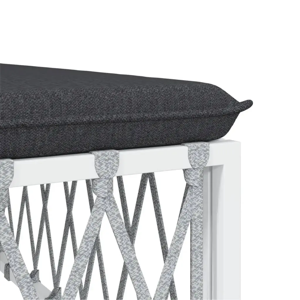 Garden Lounge Set Outdoor Furniture Modular Sofa 7 Piece White Steel Frame