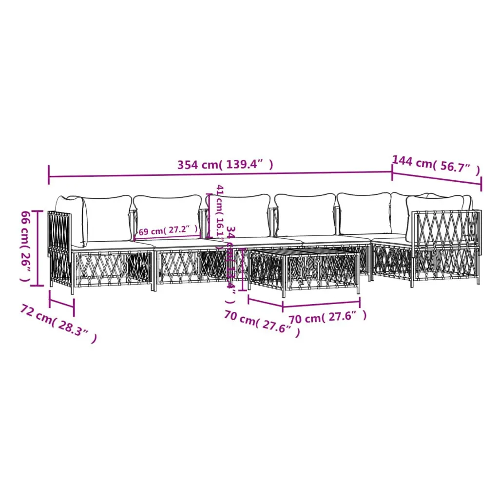 7 Piece Garden Lounge Set Outdoor Furniture Anthracite Steel Frame with Cushions