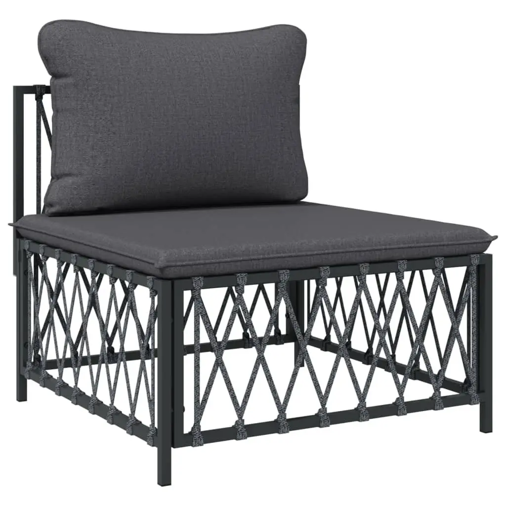 Garden Lounge Set 8 Piece Outdoor Furniture Modular Sofa with Cushions Anthracite