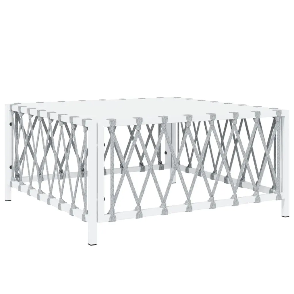 6 Piece Garden Lounge Set Outdoor Furniture Modular White Steel Frame Cushions