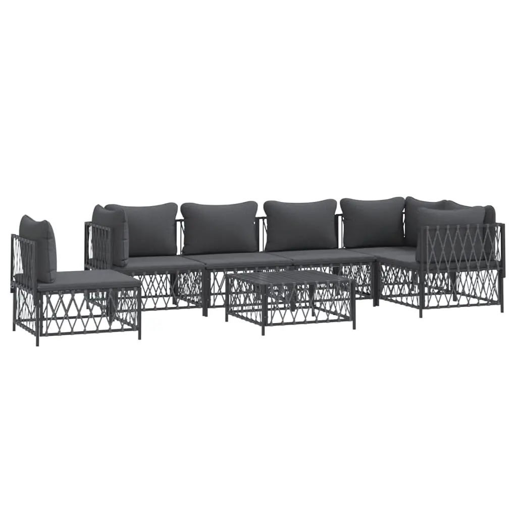 7 Piece Garden Lounge Set Outdoor Furniture Modular Anthracite with Cushions