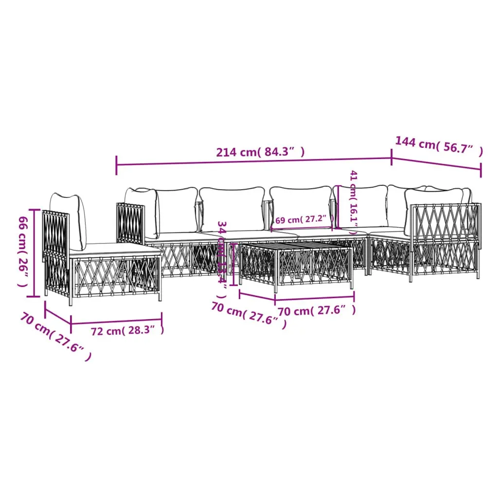7 Piece Garden Lounge Set Outdoor Furniture Modular Anthracite with Cushions