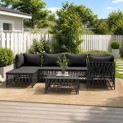 7-Piece Modular Garden Lounge Set: Anthracite Color