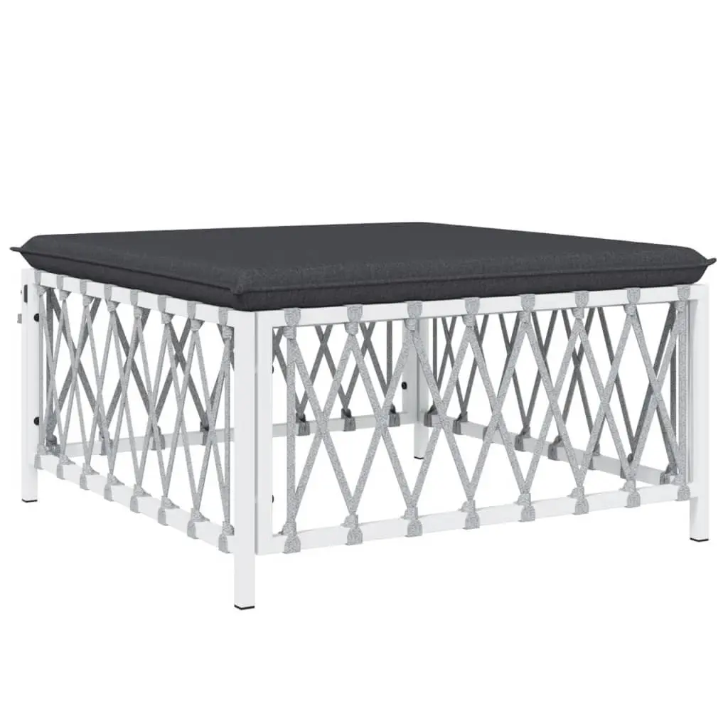 7 Piece Outdoor Lounge Set Garden Furniture Modular White Steel Frame with Cushions