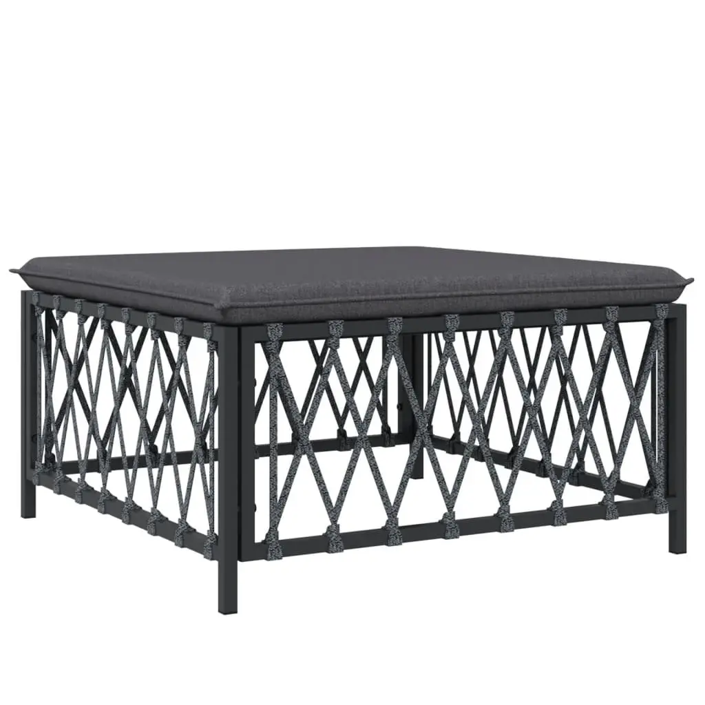 Garden Lounge Set 7 Piece Outdoor Furniture Anthracite Steel Frame Modular Sofa