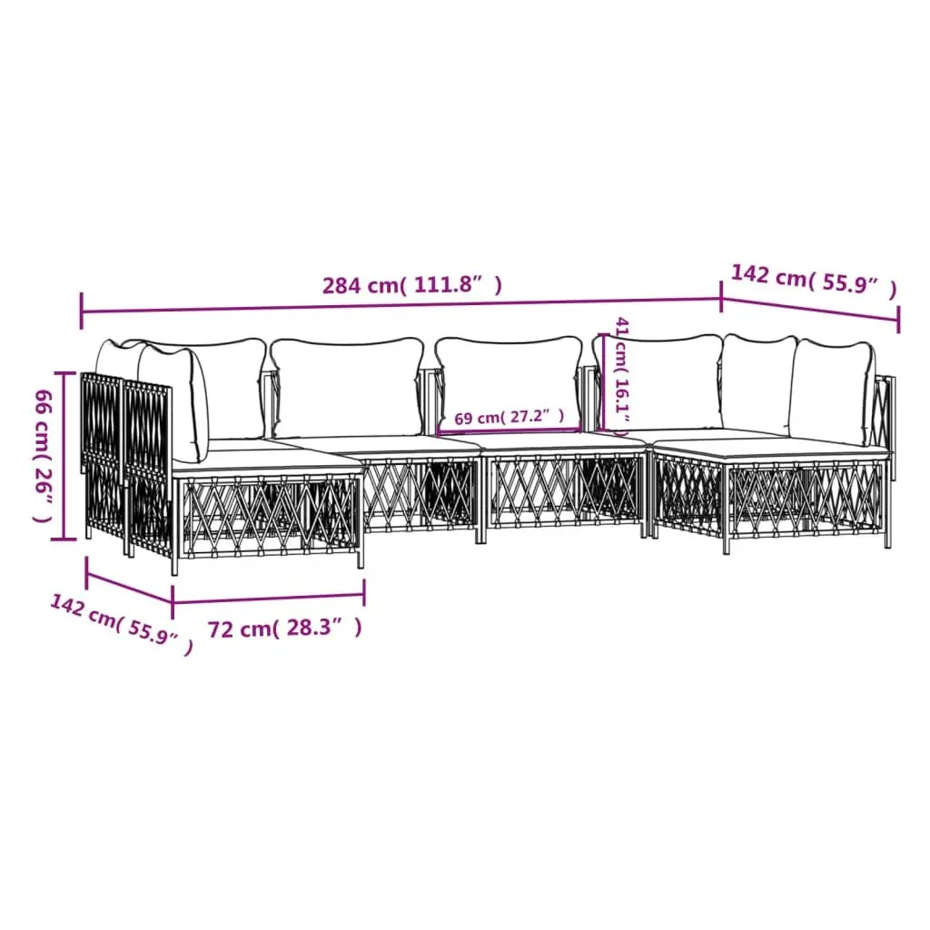6-Piece Anthracite Garden Lounge Set