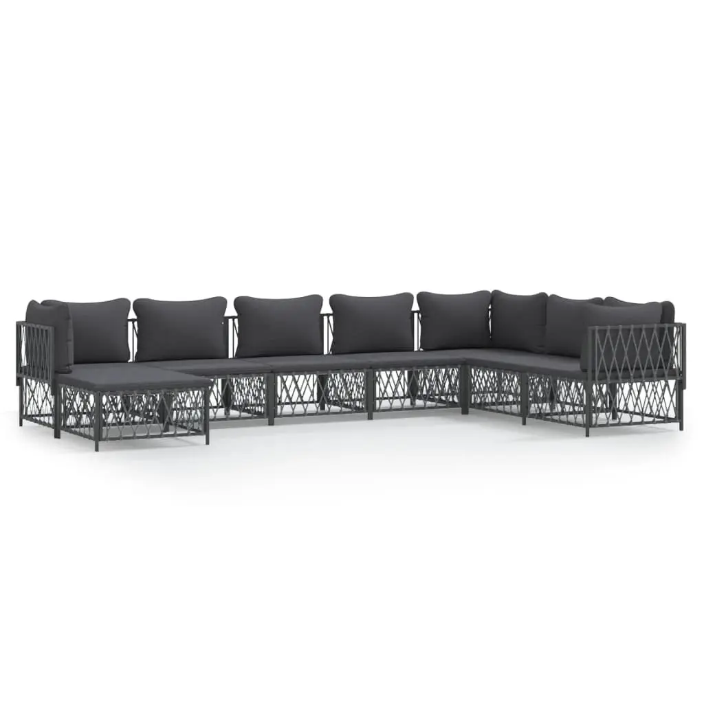 Modular Outdoor Lounge Set for Garden or Patio 8 Piece Anthracite