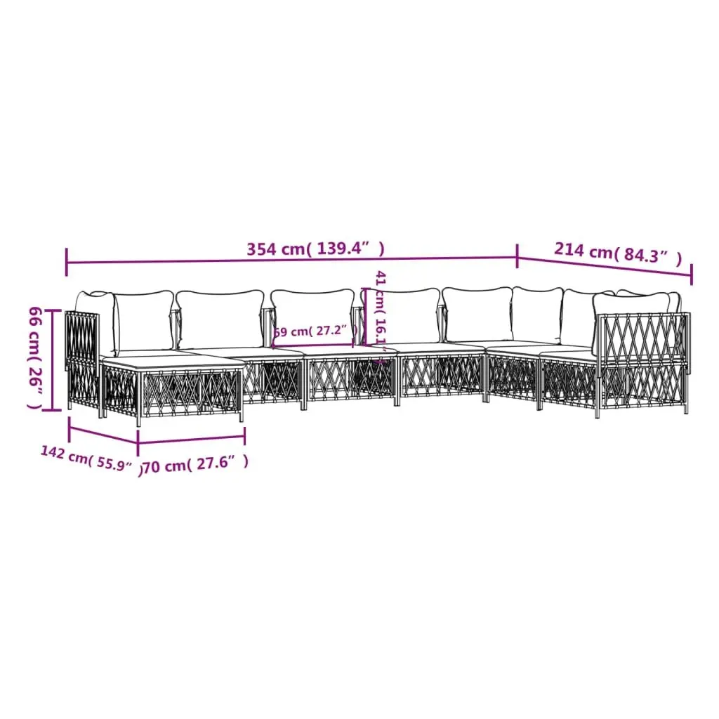 Modular Outdoor Lounge Set for Garden or Patio 8 Piece Anthracite