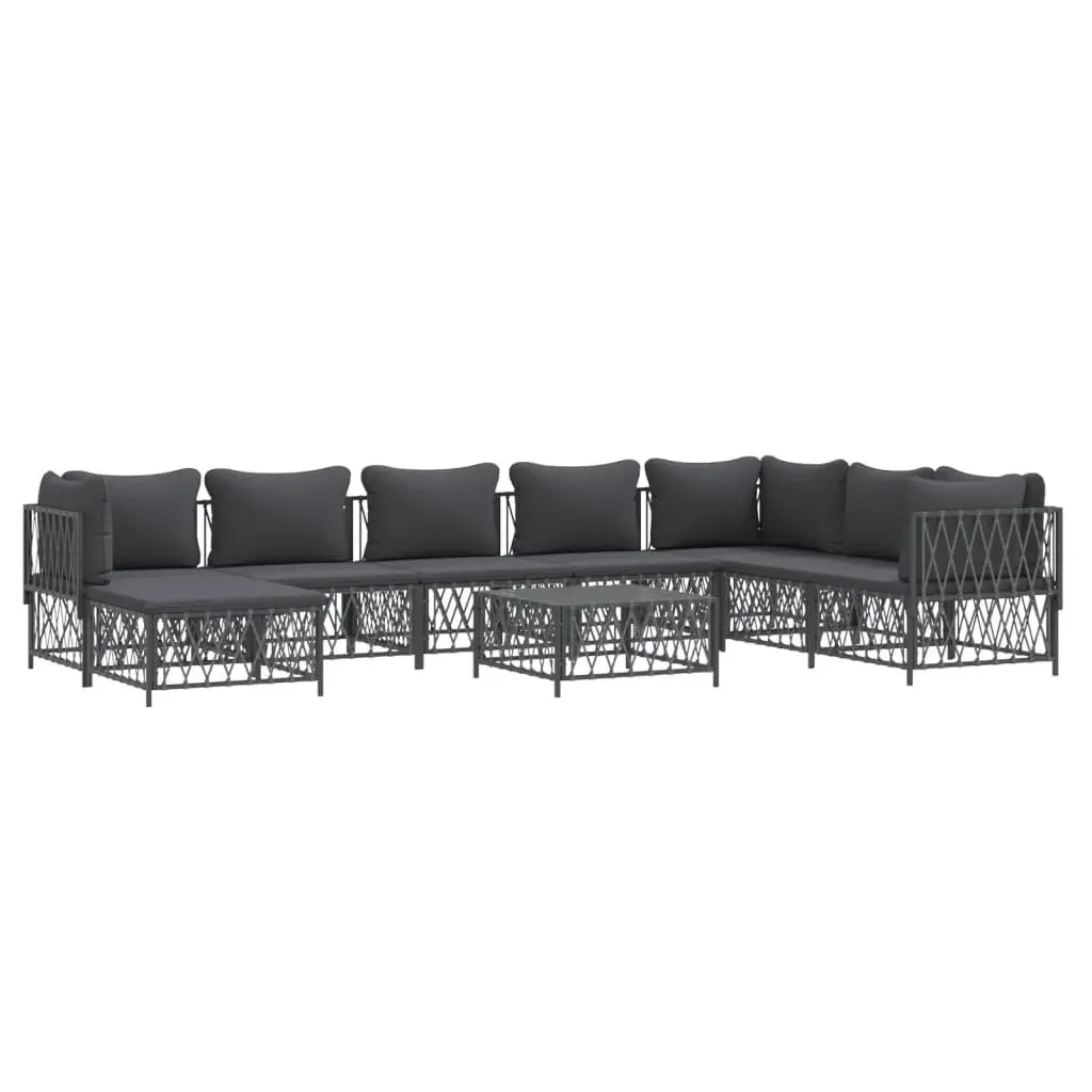 9 Piece Garden Lounge Set Outdoor Furniture Modular Sofa Anthracite