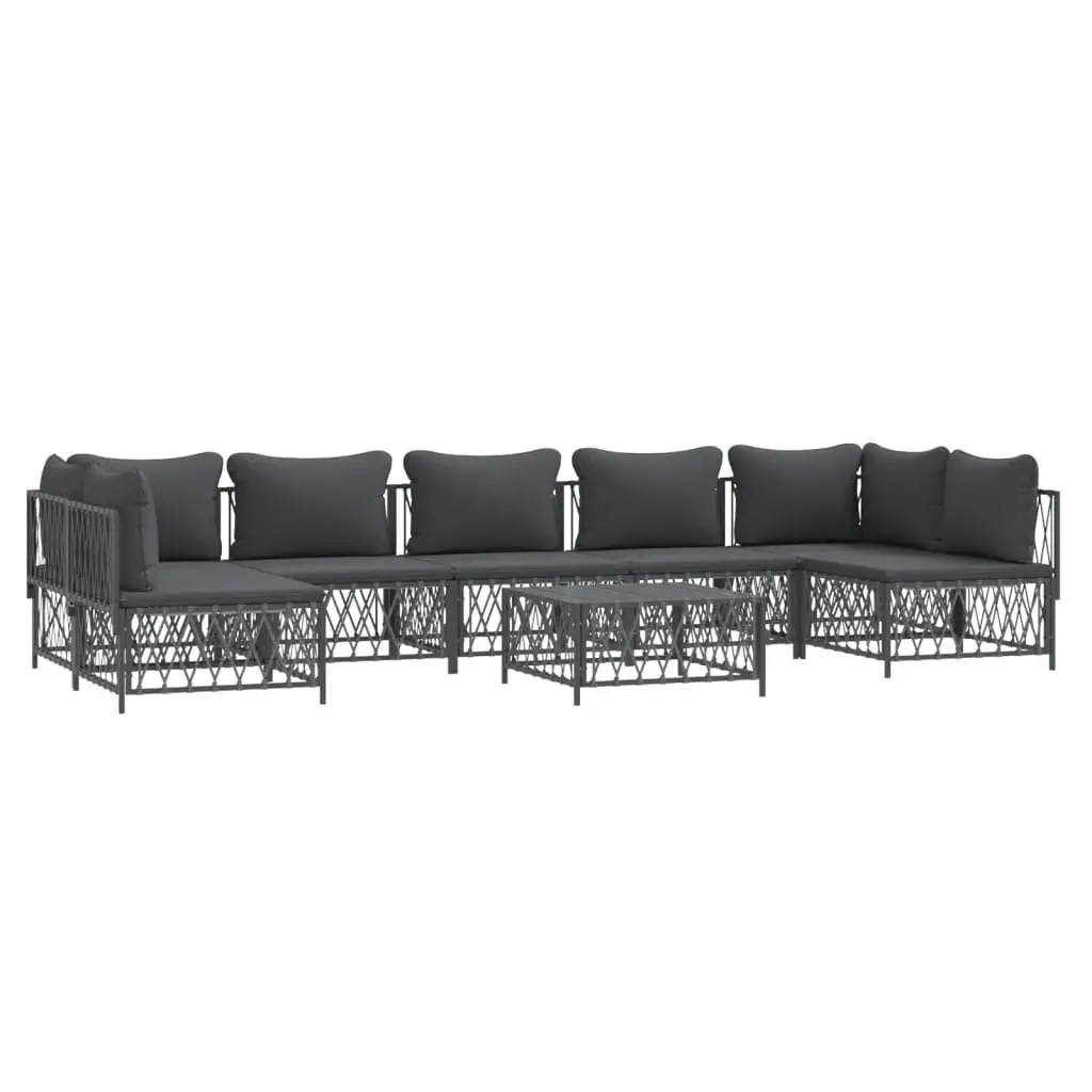 8-Piece Garden Lounge Set with Steel Frame