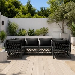 6-Piece Anthracite Garden Lounge Set with Modular Design