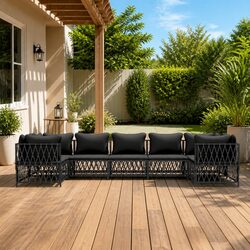 7-Piece Outdoor Modular Sofa Set with Cushions