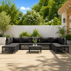 Outdoor Lounge Set: 10-Piece Modular Sofa Anthracite