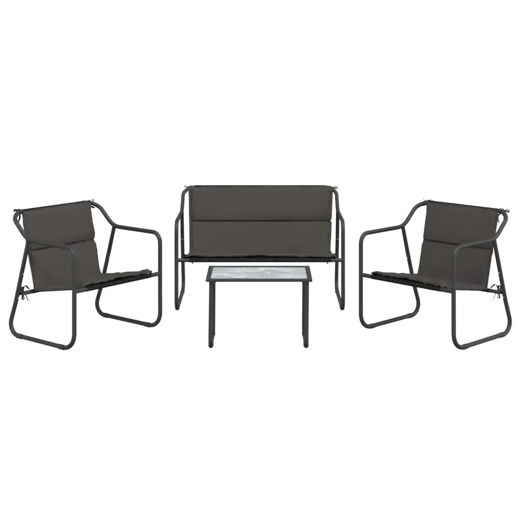 Outdoor Garden Lounge Set 4 Piece Patio Furniture Anthracite
