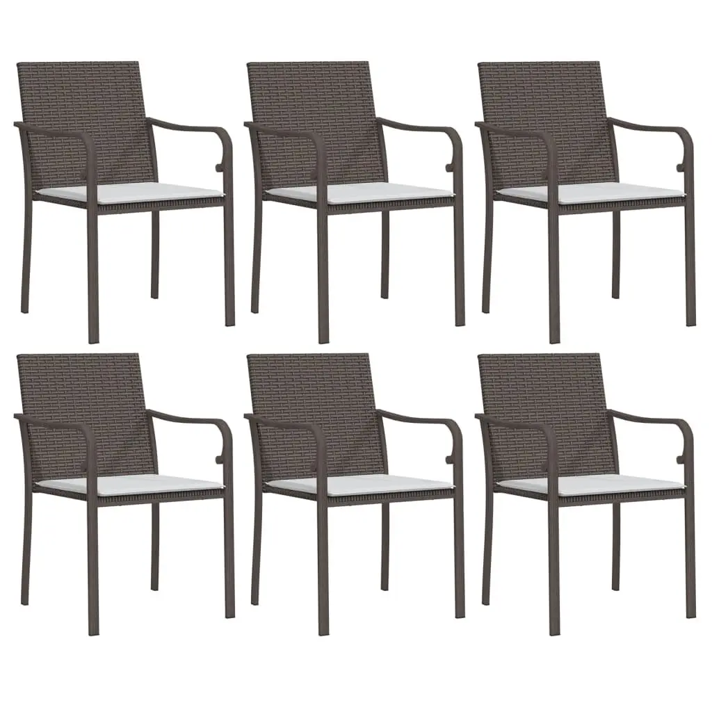 Garden Dining Set 7 Piece Outdoor Patio Furniture Brown PE Rattan Steel Frame