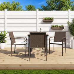 5 Piece Rattan and Steel Garden Dining Set
