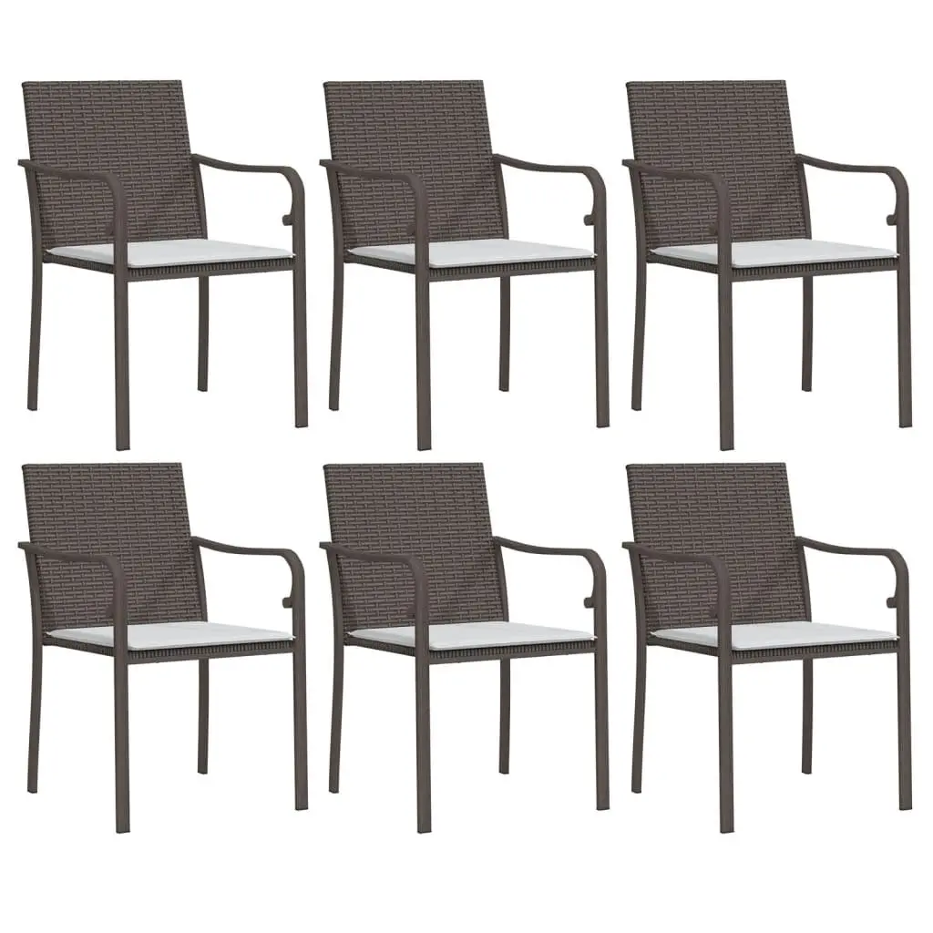 Garden Dining Set Outdoor Patio Furniture 7 Piece with Cushions Poly Rattan