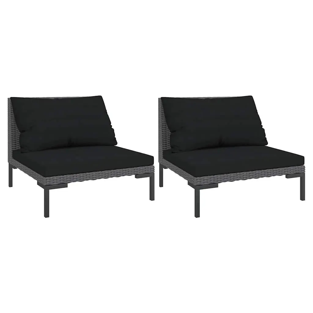 Half Round Garden Sectional Sofa Set 2pcs with Cushions