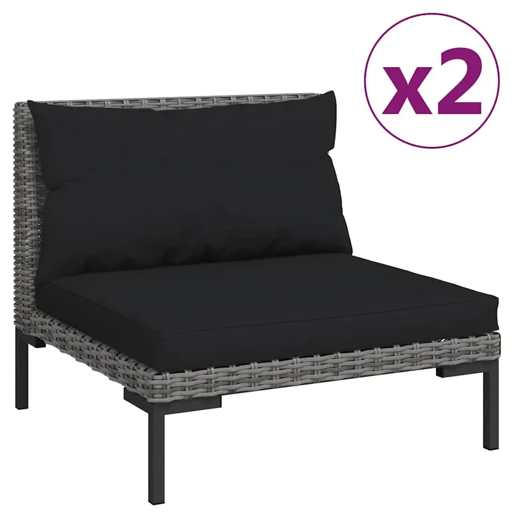 Outdoor Sectional Sofa Lounge Set Garden Seating 3 Piece Grey Half Round Rattan