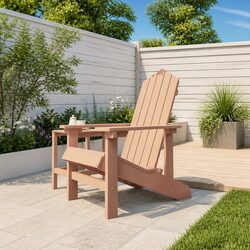 Outdoor Adirondack Chair Garden Patio Seating Weather Resistant Brown