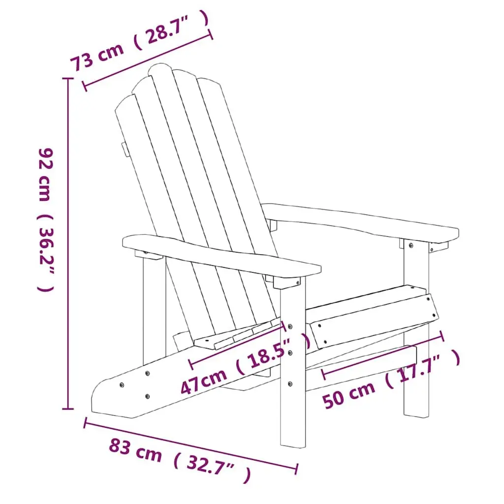 Adirondack Chair Outdoor Garden Patio Seating Wide Arms High Backrest Blue