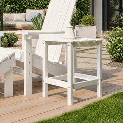 Adirondack Outdoor Side Table Specifications: 38x38x46cm, White HDPE