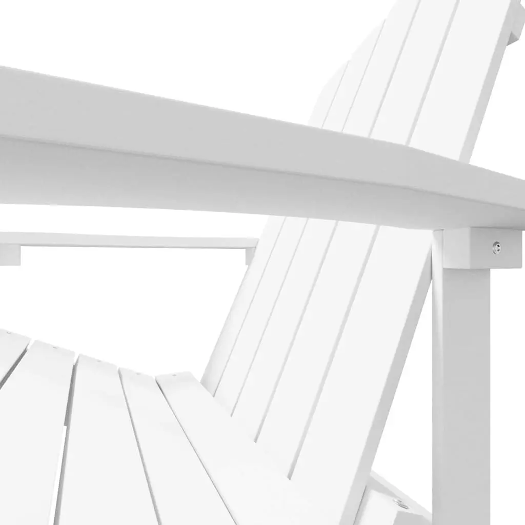 Adirondack Chair with Detachable Footstool for Outdoor Seating White