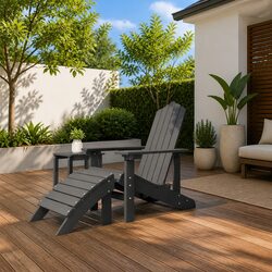 Adirondack Chair Specifications: Durable HDPE, Anthracite Color