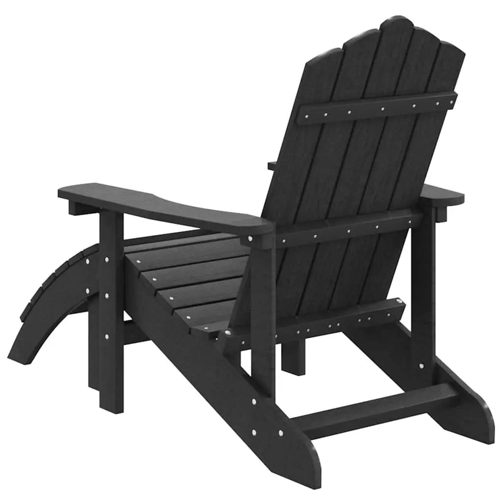 Outdoor Garden Adirondack Chair with Detachable Footstool Anthracite Weather-Resistant HDPE