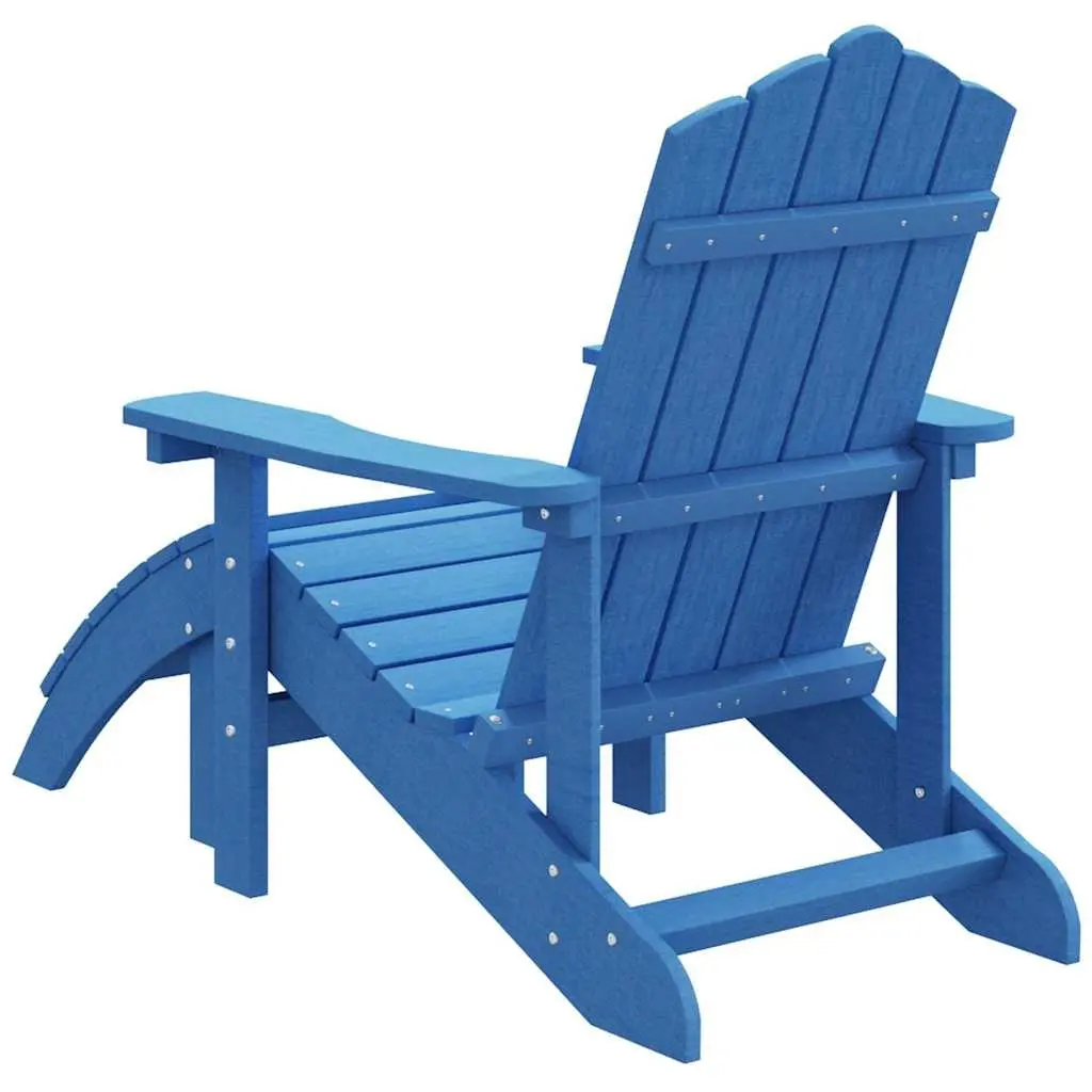 Adirondack Chair for Garden Blue with Detachable Footstool
