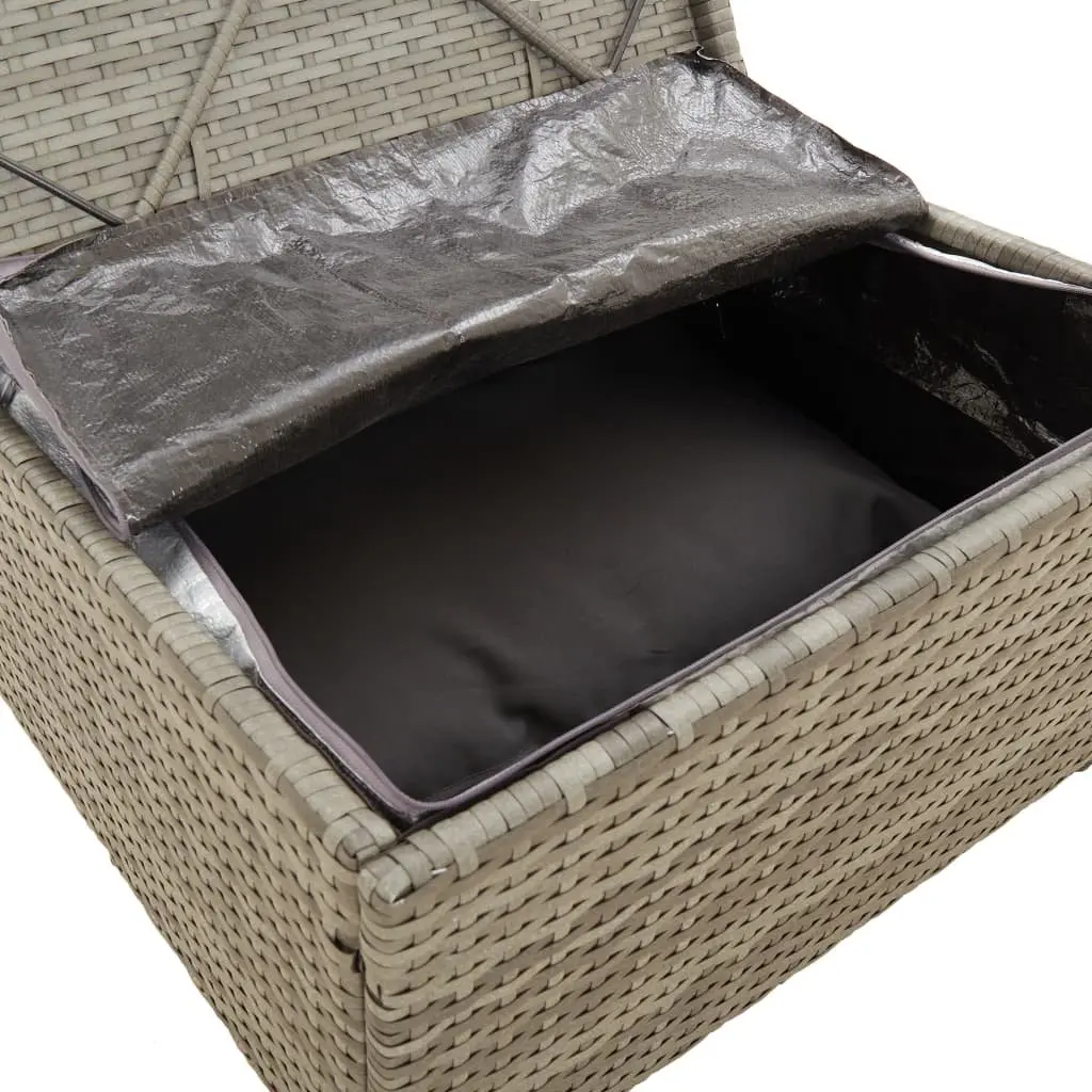 Garden Footrest Ottoman Outdoor Use Grey Poly Rattan 55 x 55 x 30 cm