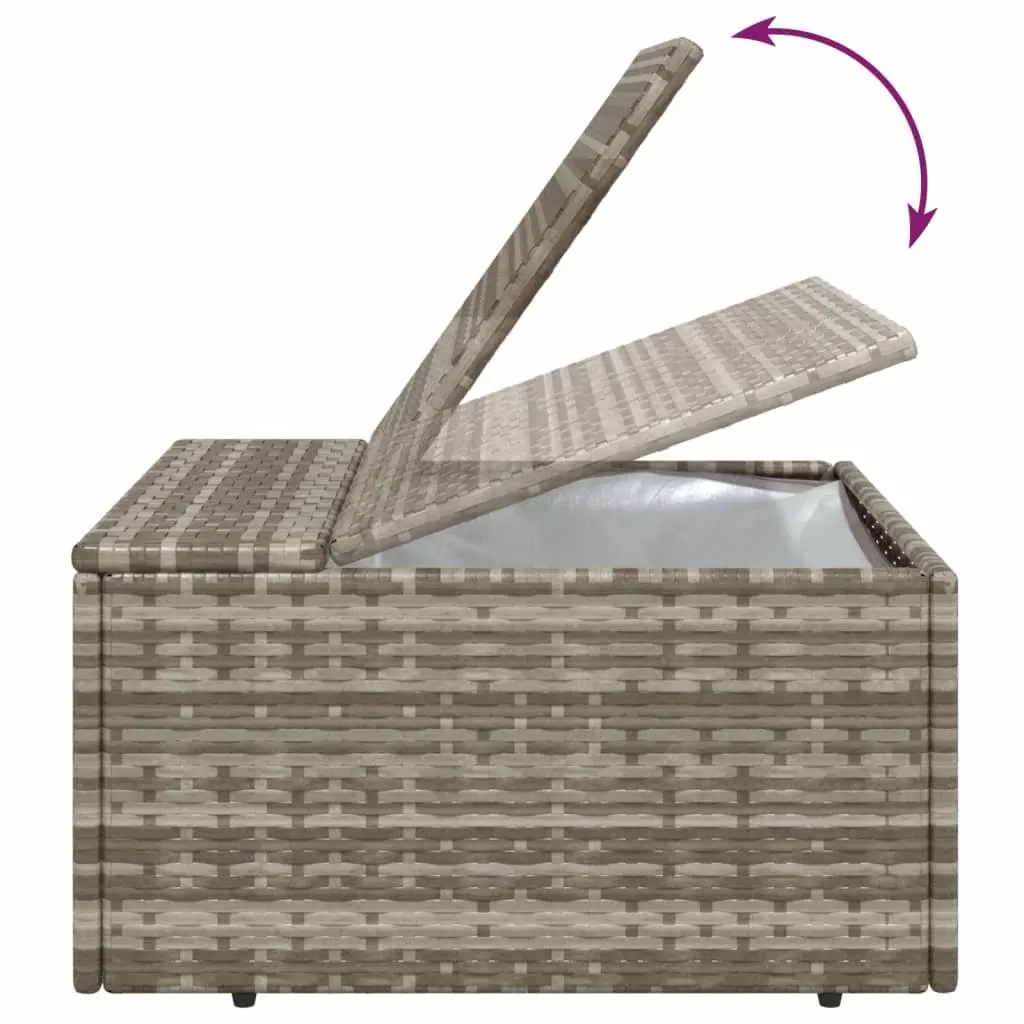 Garden Footrest Ottoman Outdoor Use Grey Poly Rattan 55 x 55 x 30 cm