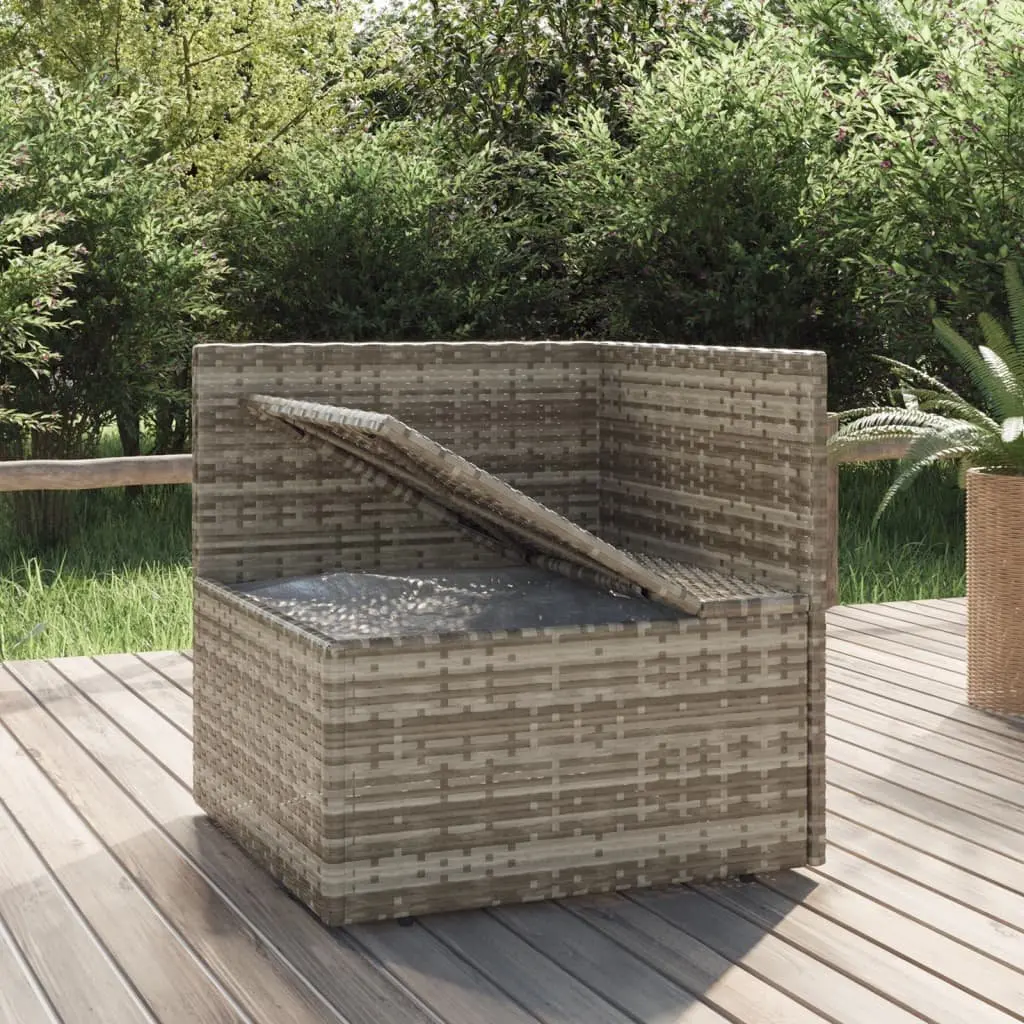 Garden Corner Sofa Outdoor Seating Grey Poly Rattan 57 x 57 x 56 cm