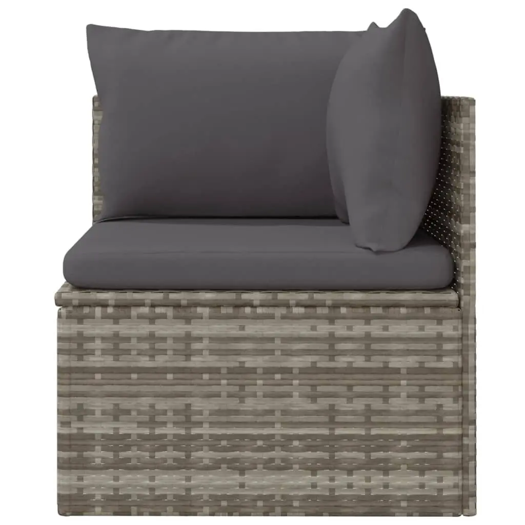 Garden Corner Sofa Outdoor Seating Grey Poly Rattan 57 x 57 x 56 cm