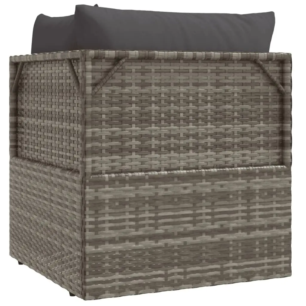 Garden Corner Sofa Outdoor Seating Grey Poly Rattan 57 x 57 x 56 cm