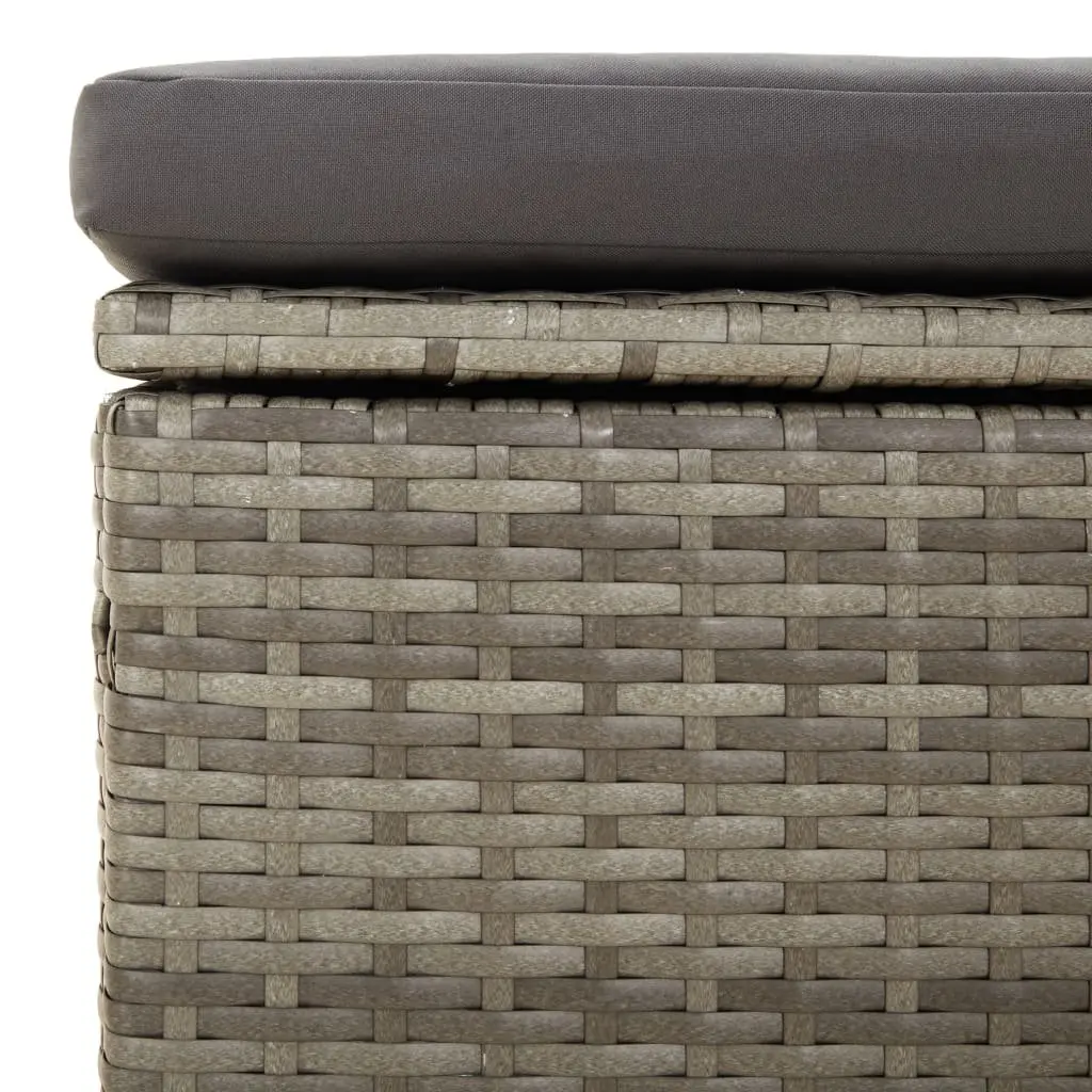 3 Piece Garden Lounge Set for Outdoor Use Grey Poly Rattan Seating with Cushions