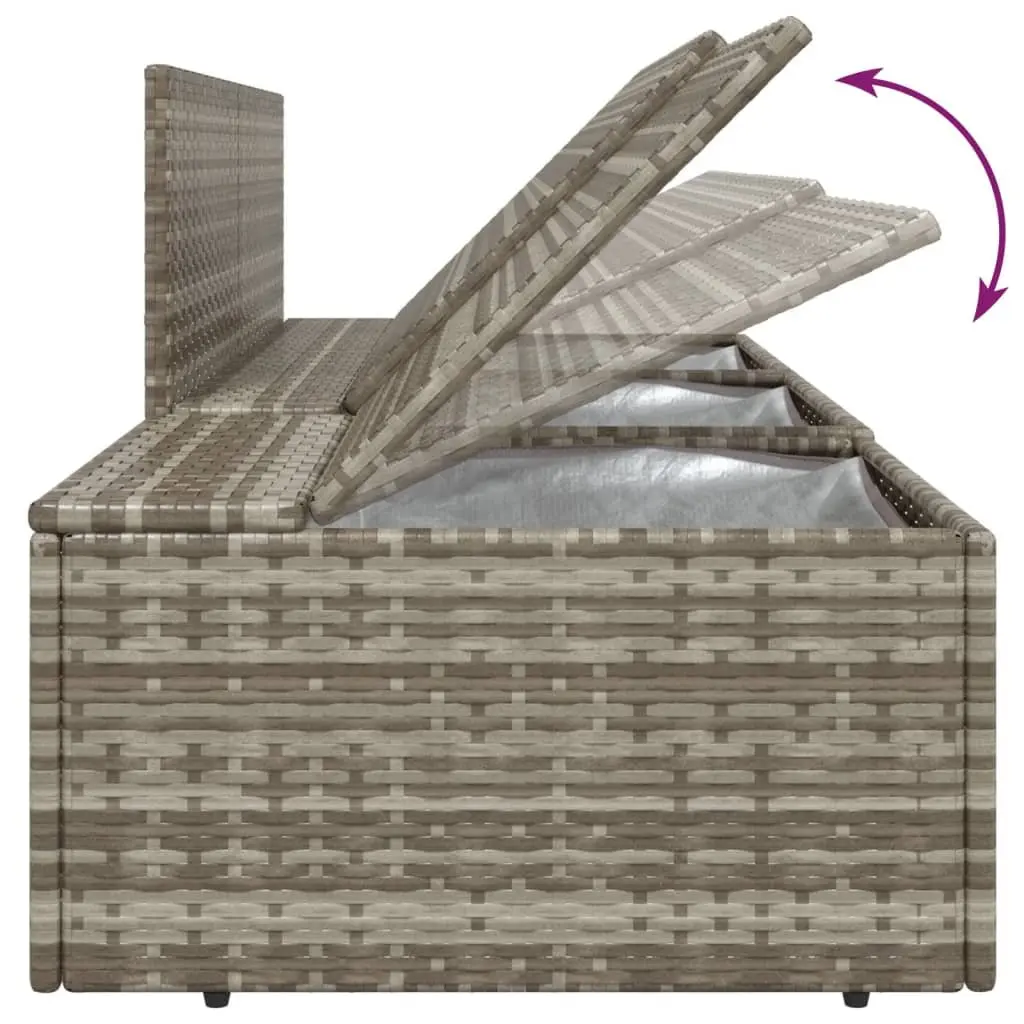3 Piece Garden Lounge Set for Outdoor Use Grey Poly Rattan Seating with Cushions