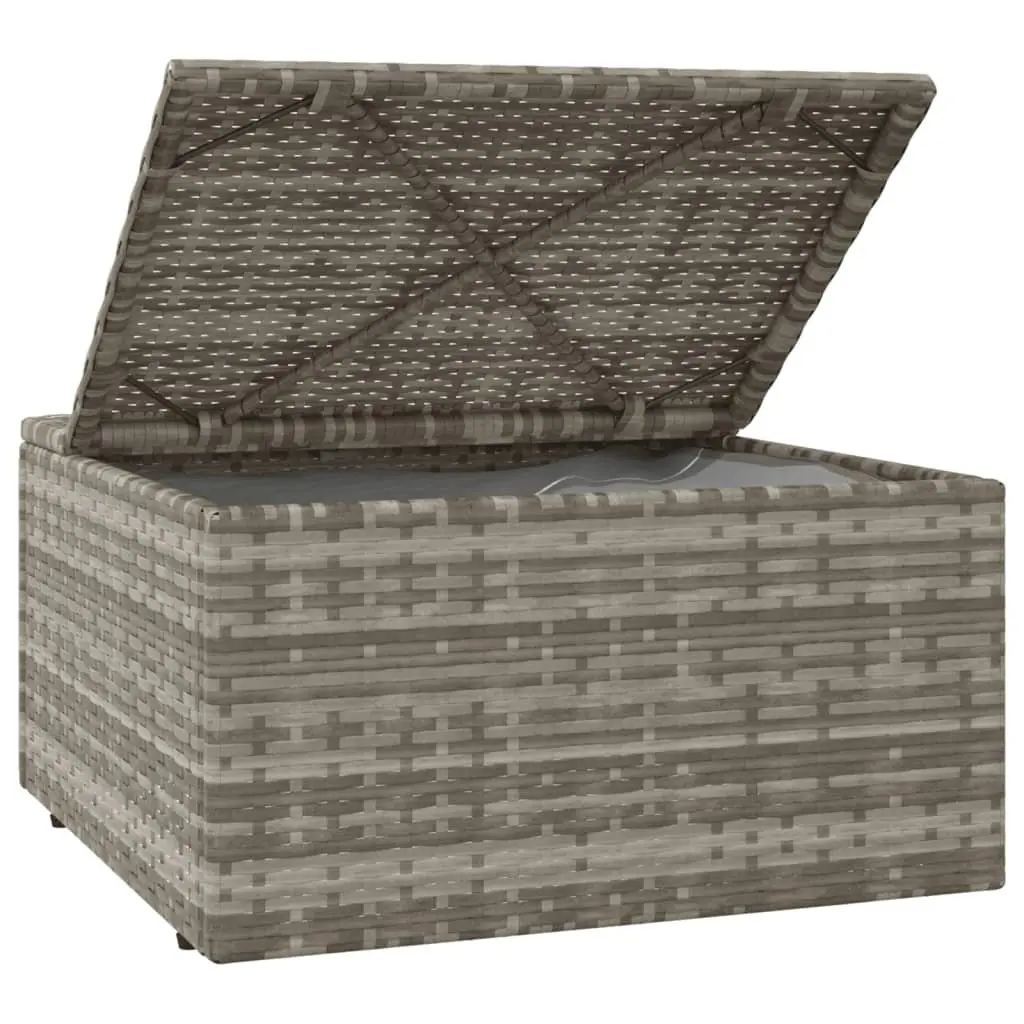 3 Piece Poly Rattan Garden Lounge Set with Storage Grey