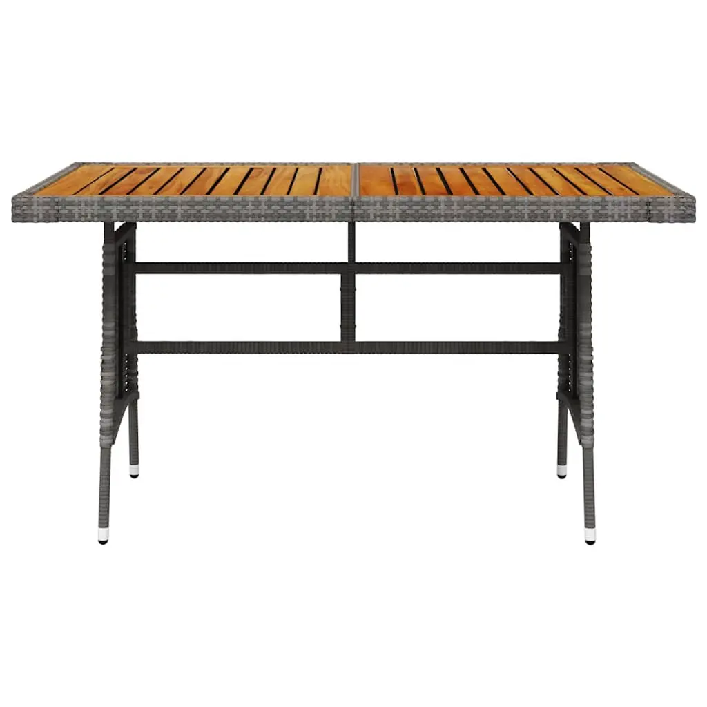 Garden Dining Table Grey 130x70x72cm with Rattan