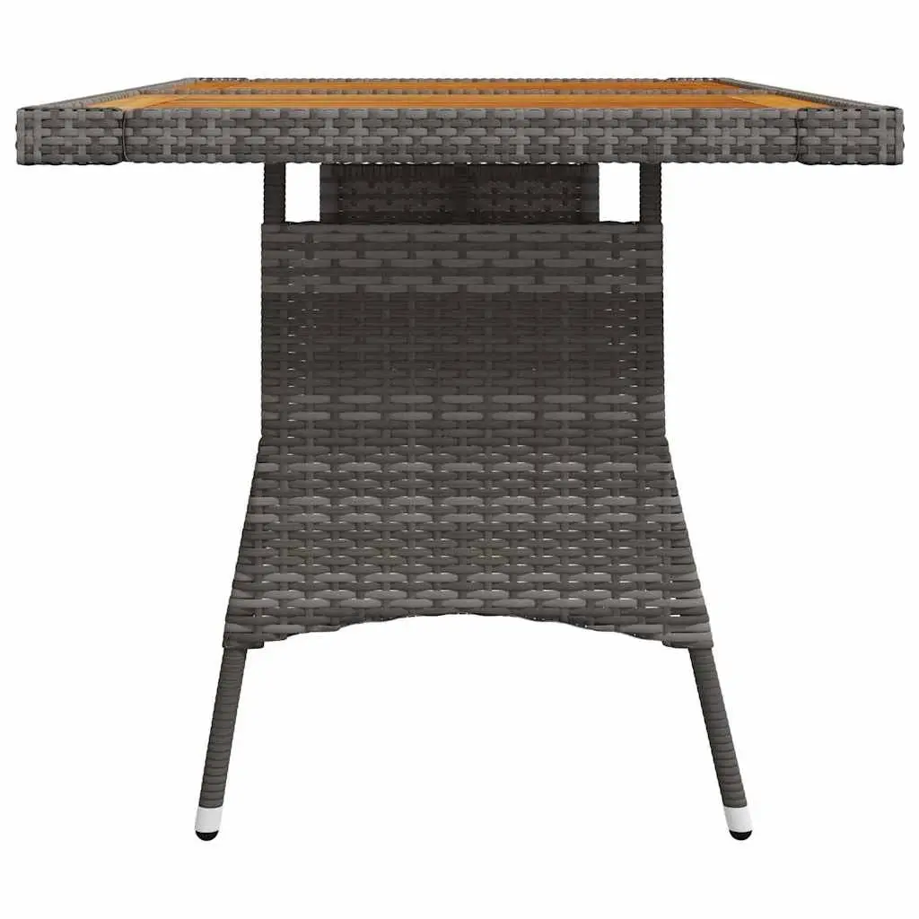 Garden Dining Table Grey 130x70x72cm with Rattan