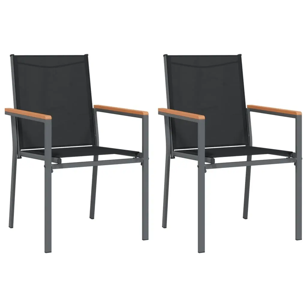 Garden Dining Set Outdoor 3 Piece Black Furniture Patio Table Chairs