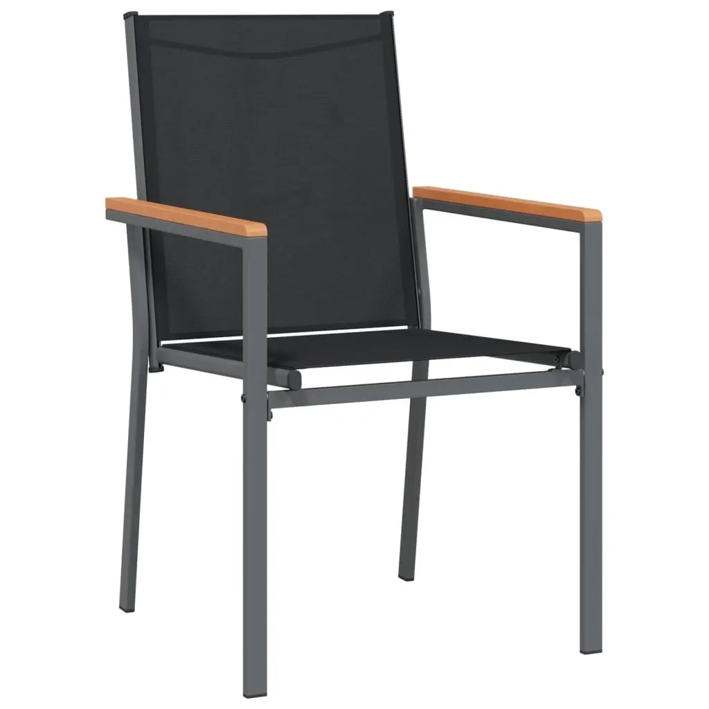 Garden Dining Set Outdoor 3 Piece Black Furniture Patio Table Chairs