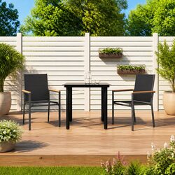 Specifications of Black Textilene Garden Dining Set 3 Pieces