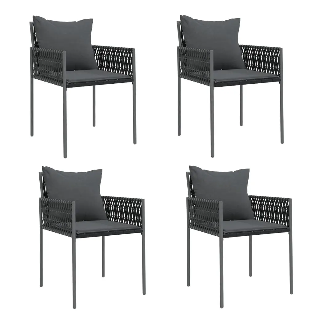 Garden Dining Set Outdoor Furniture 5 Piece Poly Rattan Steel Chairs Table