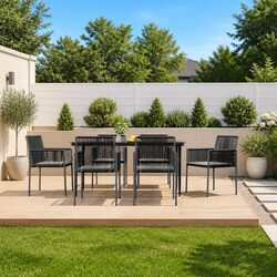 Specifications of 7 Piece Black Outdoor Dining Set