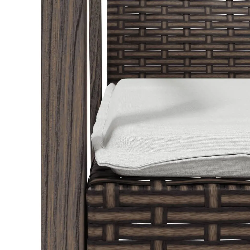 Outdoor Garden Chairs Set 4 Piece Brown Cushions Poly Rattan Patio Seating