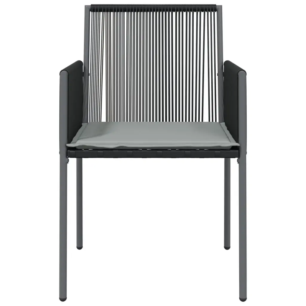 Outdoor Garden Chairs Set 4 Piece Black Poly Rattan Cushions Patio Seating