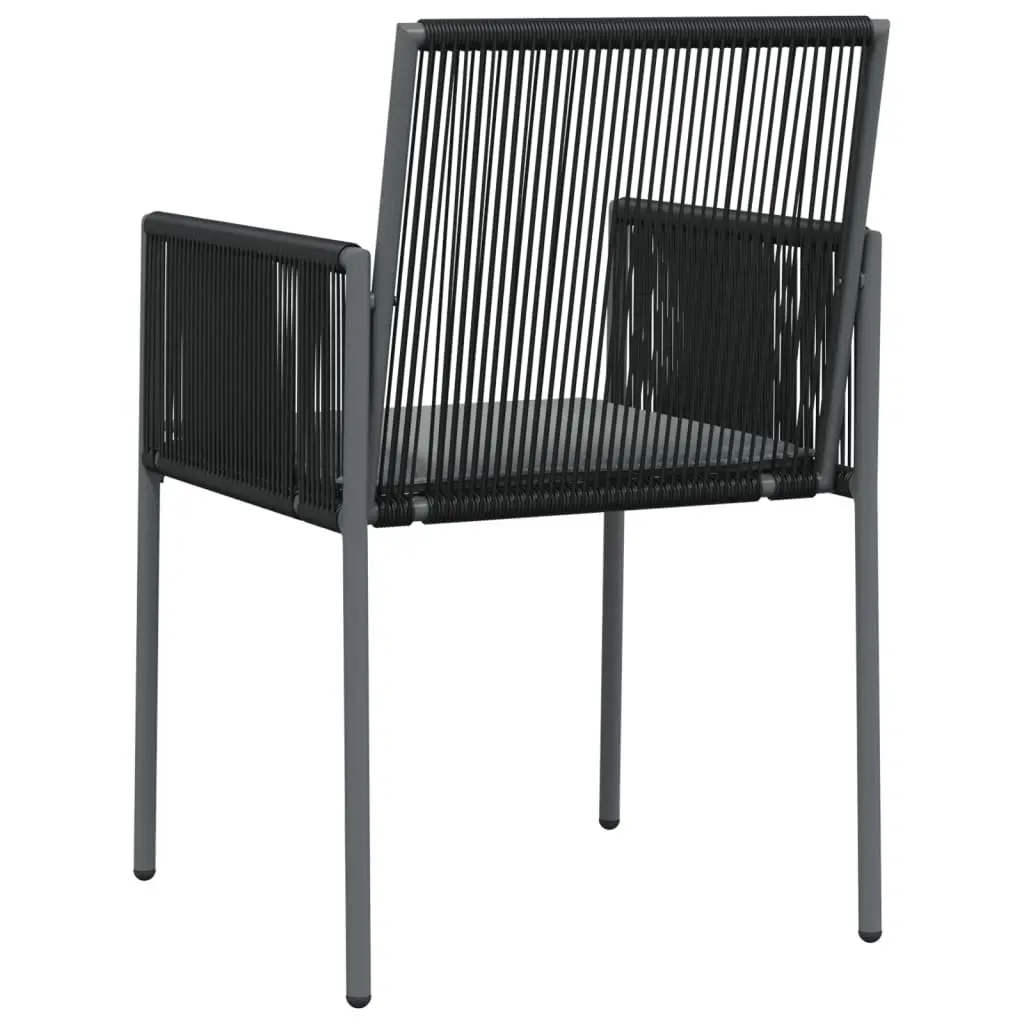 Outdoor Garden Chairs Set 4 Piece Black Poly Rattan Cushions Patio Seating