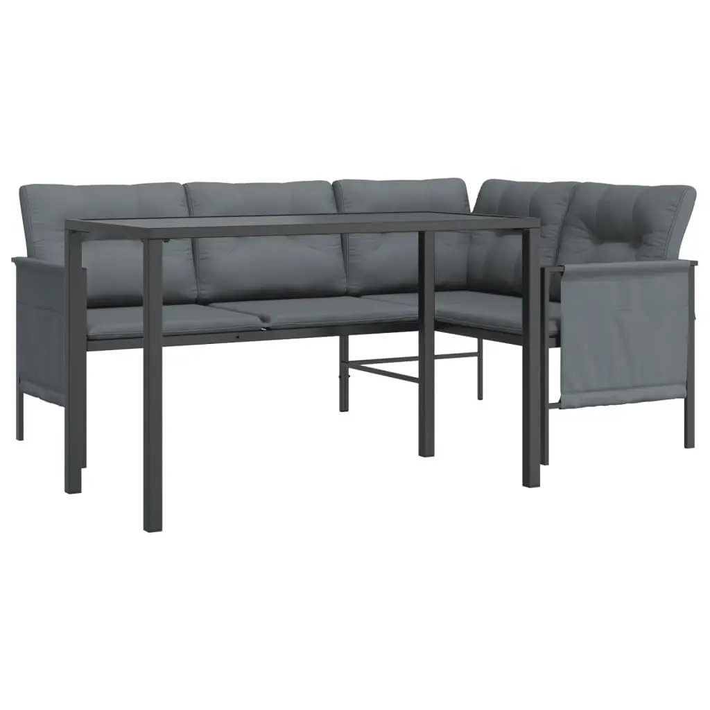 Garden Dining Set Outdoor Furniture 2 Piece Anthracite Steel Frame Seating